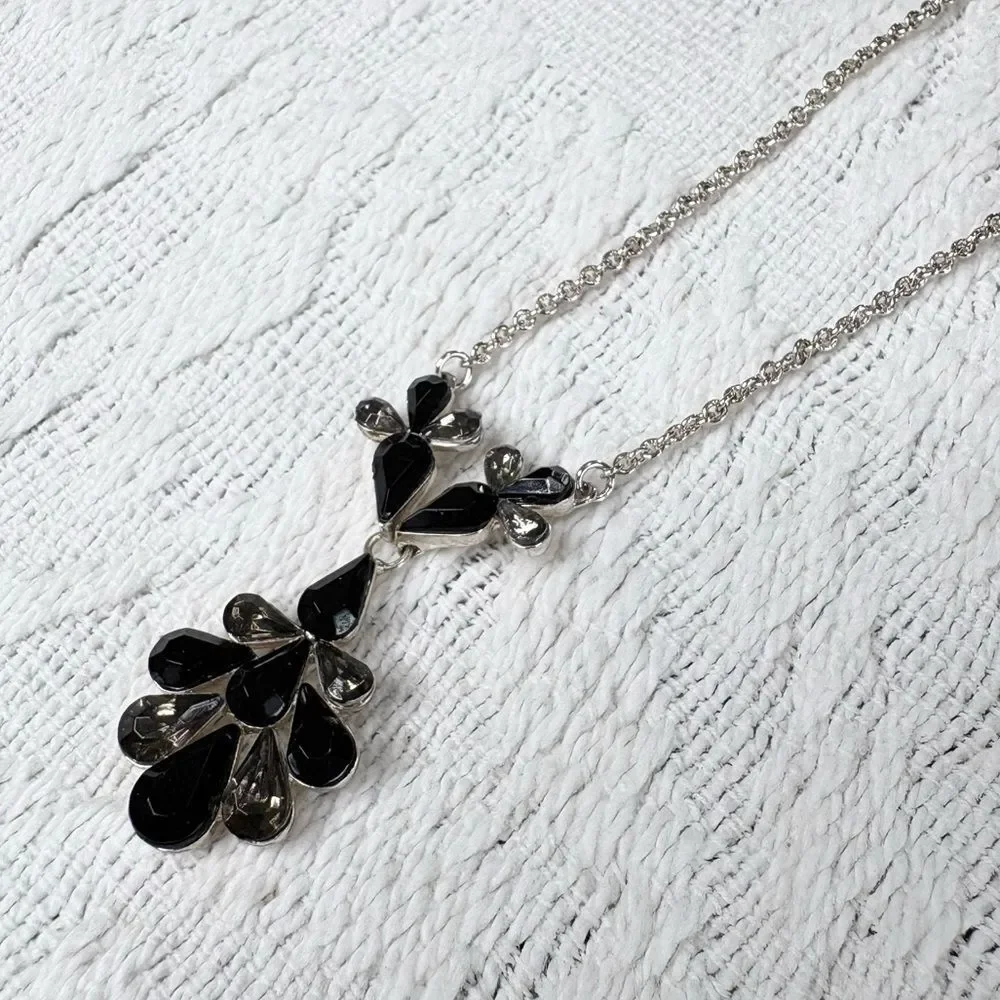 Elegant Silver and Black Jewelry Set
